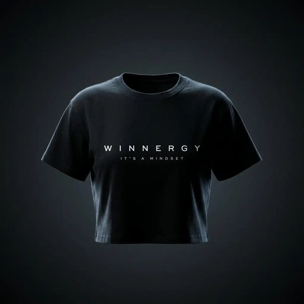 Winnergy black cropped tee product view