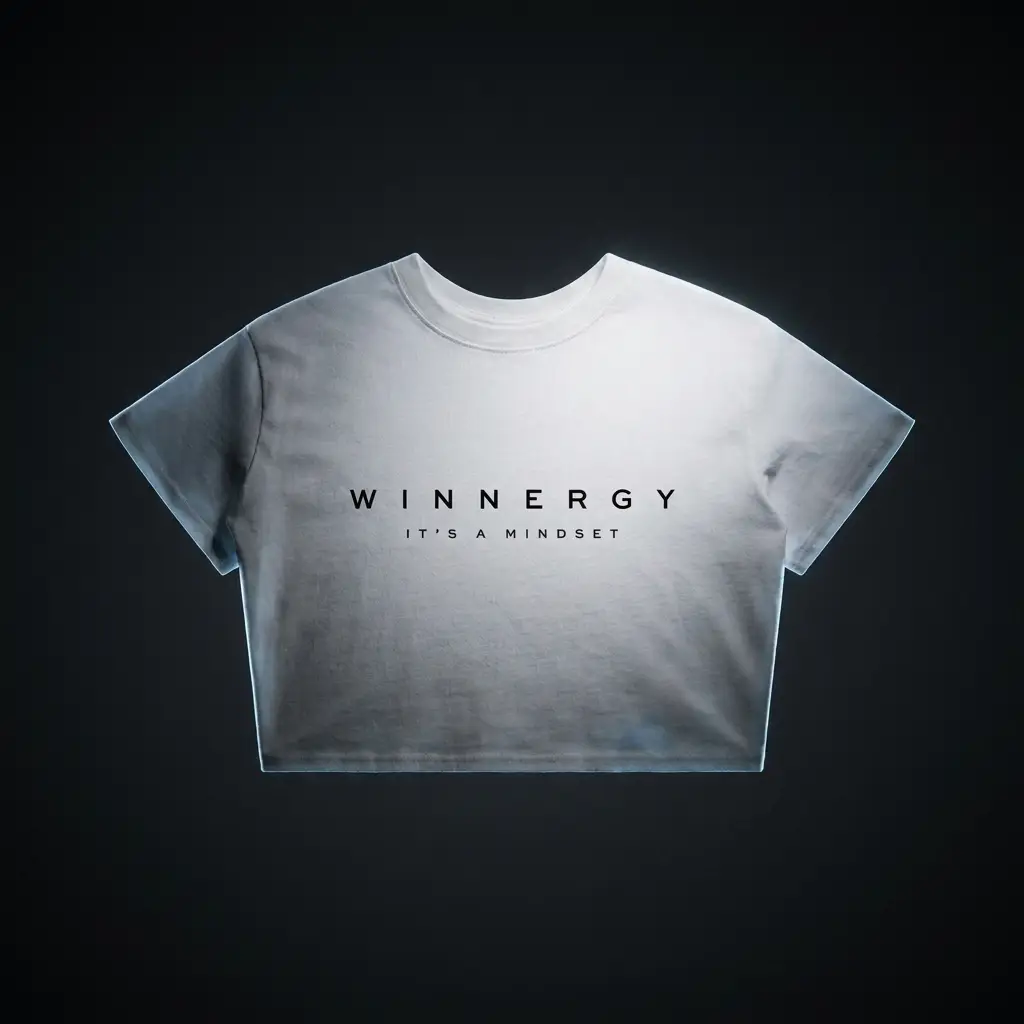 Winnergy white cropped tee product view